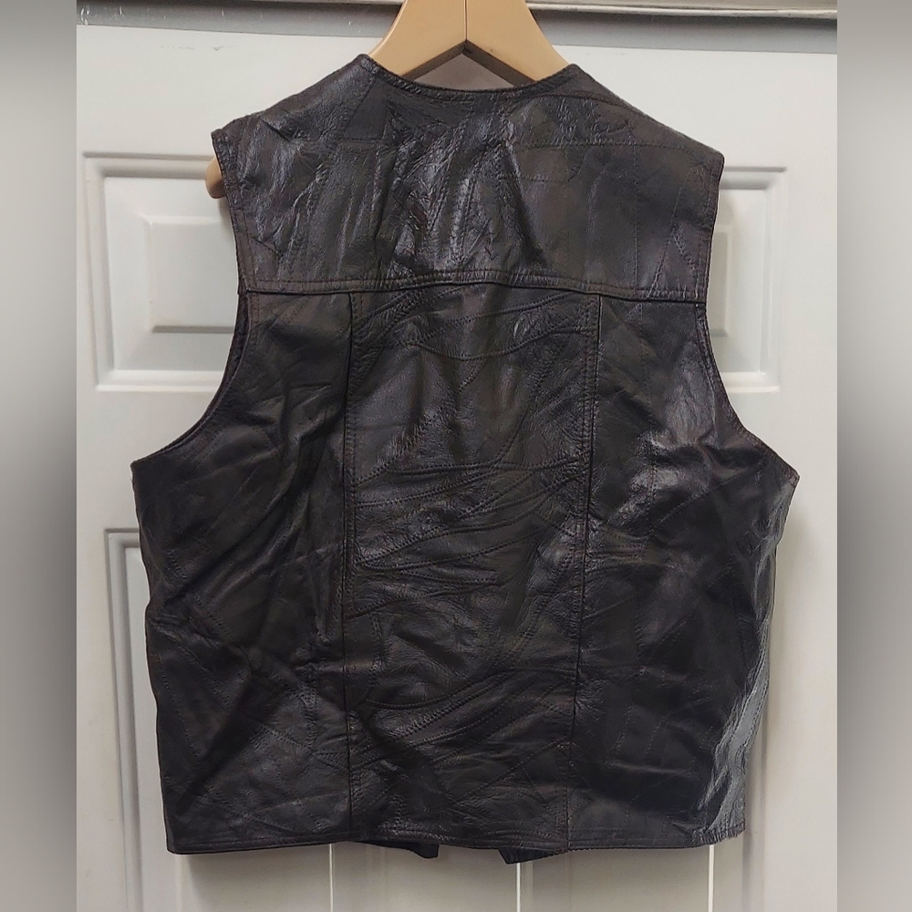 Direct Source Men's Brown Patchwork Leather 4-Sna… - image 4